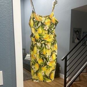 Show Me Your MuMu Yellow Lemon Midi Dress